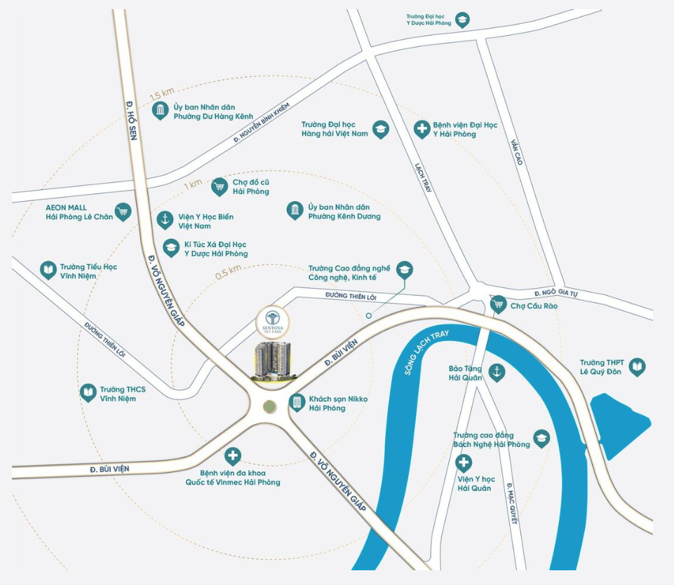 vi tri Sentosa Sky Park Hai Phong