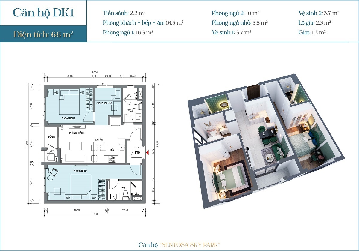 căn hộ dualkey Sentosa sky park hải phòng